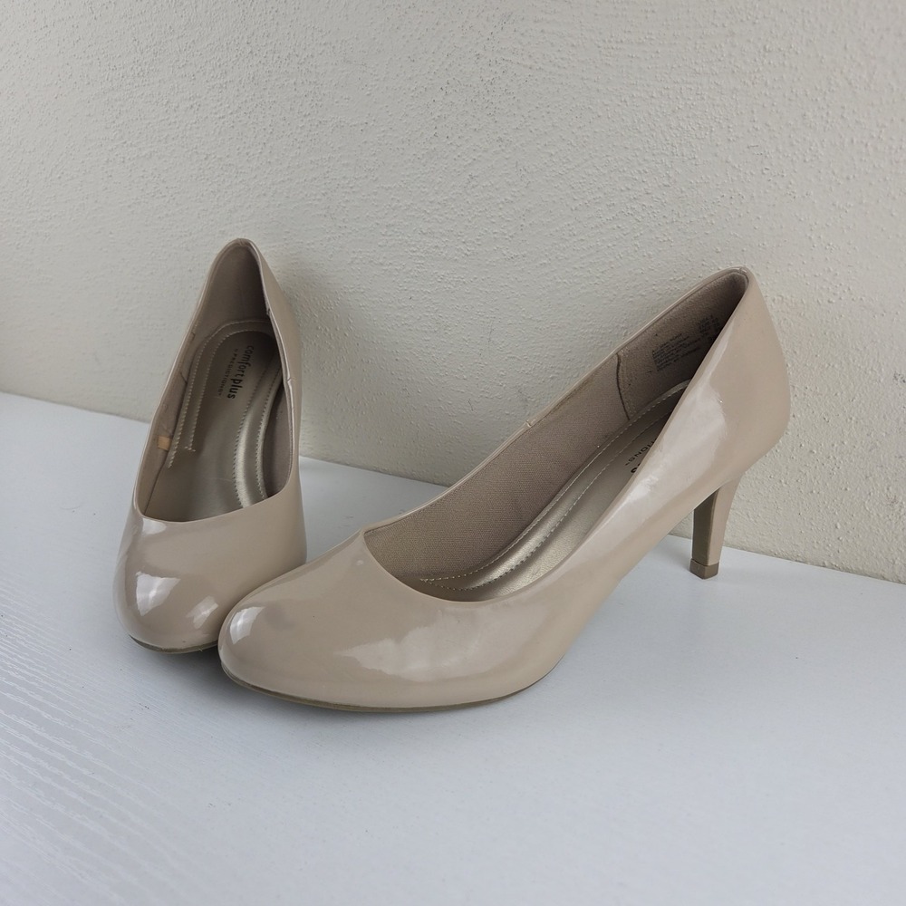 Comfort Plus by Predictions Karmen Beige/Nude Pump Work Dress Patent Heel Wmns 8